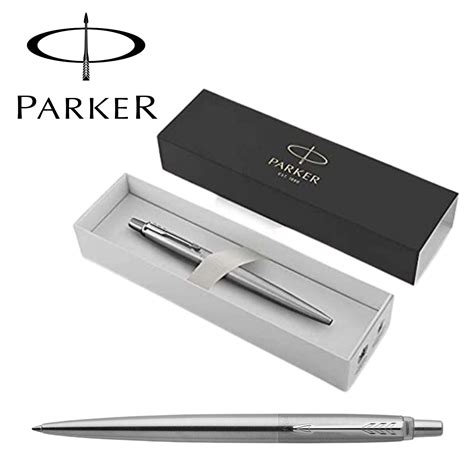 parker jotter stainless steel chrome trim ballpoint pen gift boxed|parker jotter pens 10 pack.